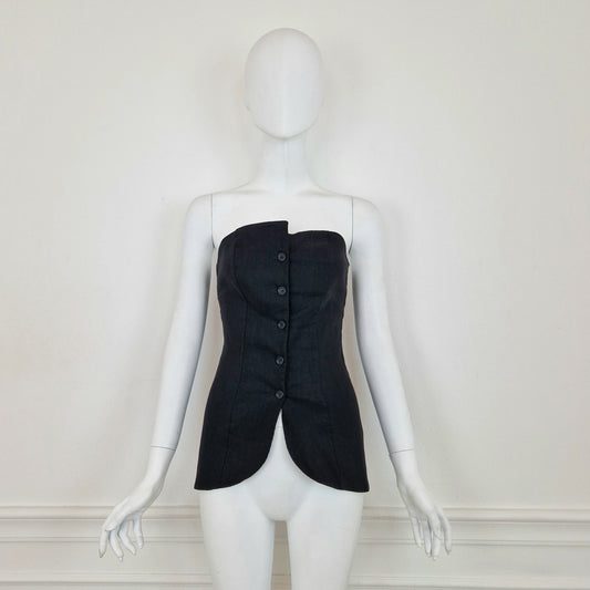 Romeo Gigli | Bustier lino nero