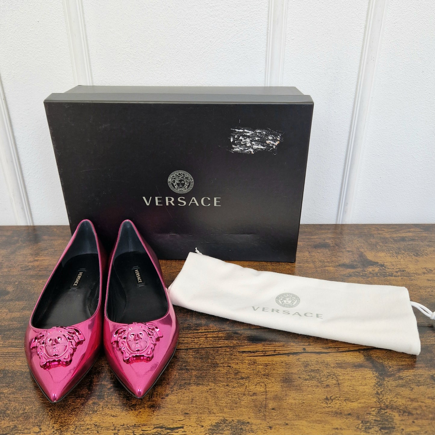 Versace | Ballerine rosa metallic