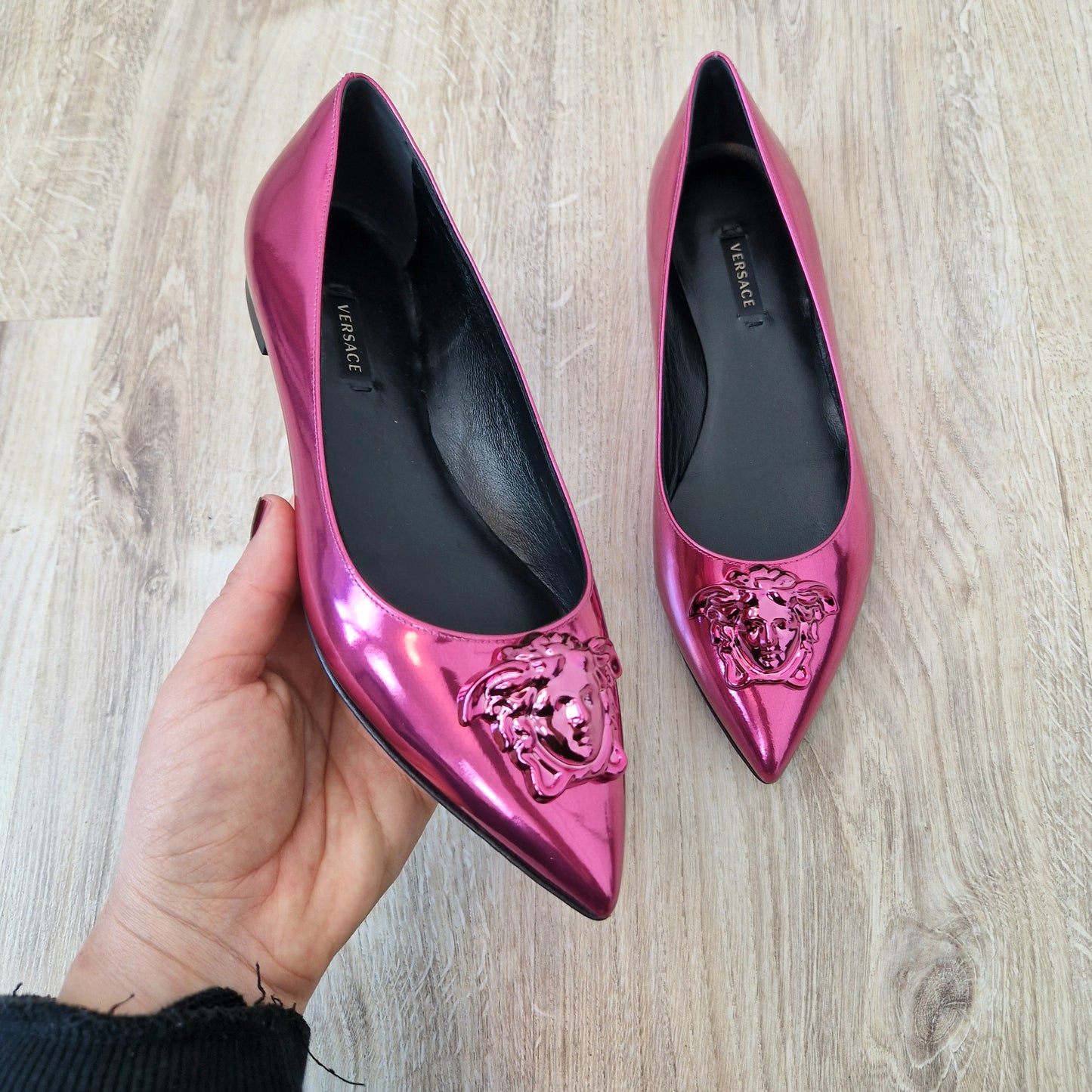 Versace | Ballerine rosa metallic