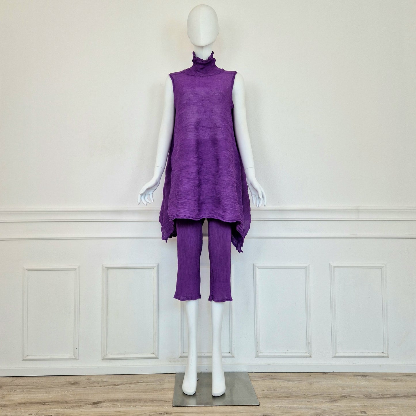 Issey Miyake Cauliflower | Completo viola top e pantaloni