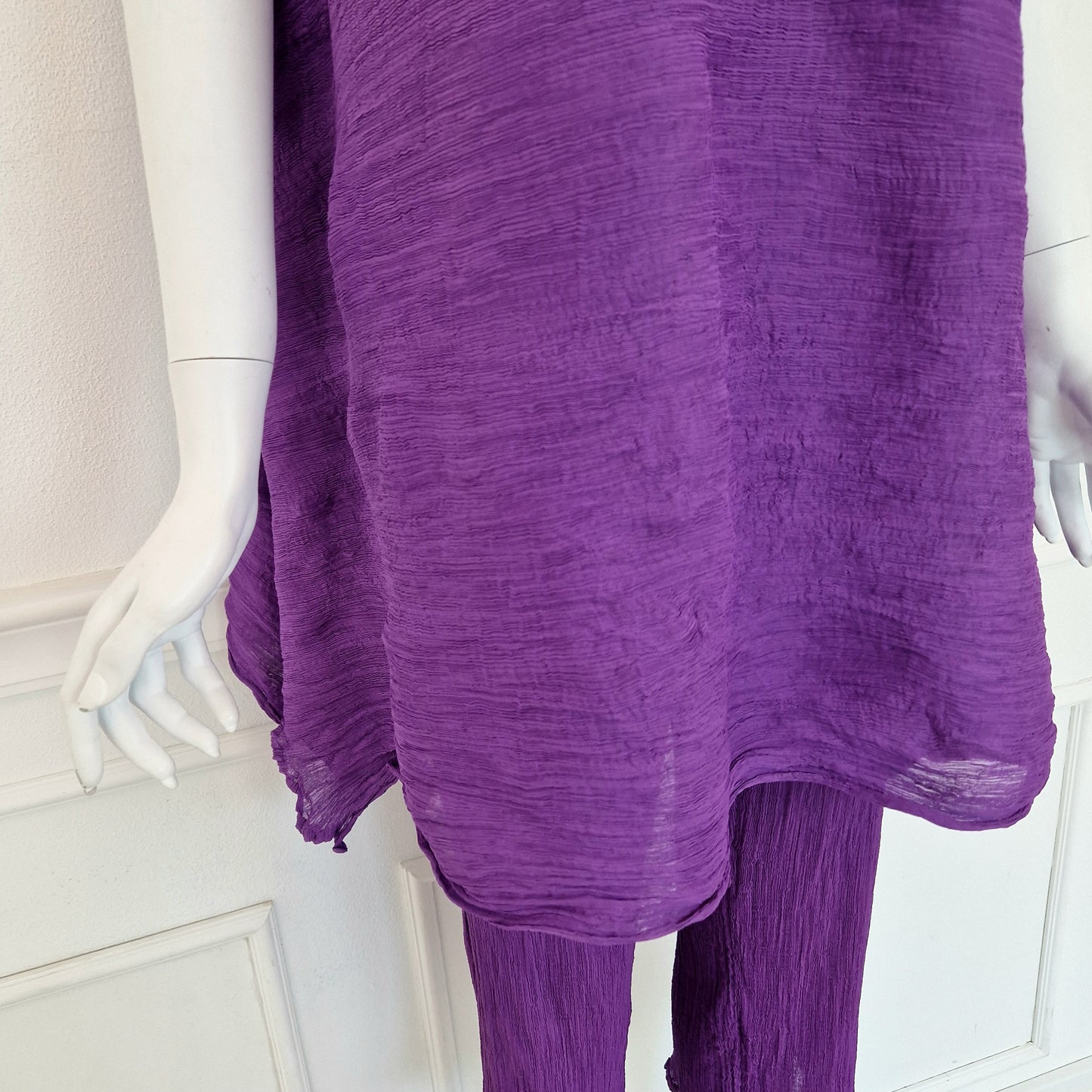 Issey Miyake Cauliflower | Completo viola top e pantaloni