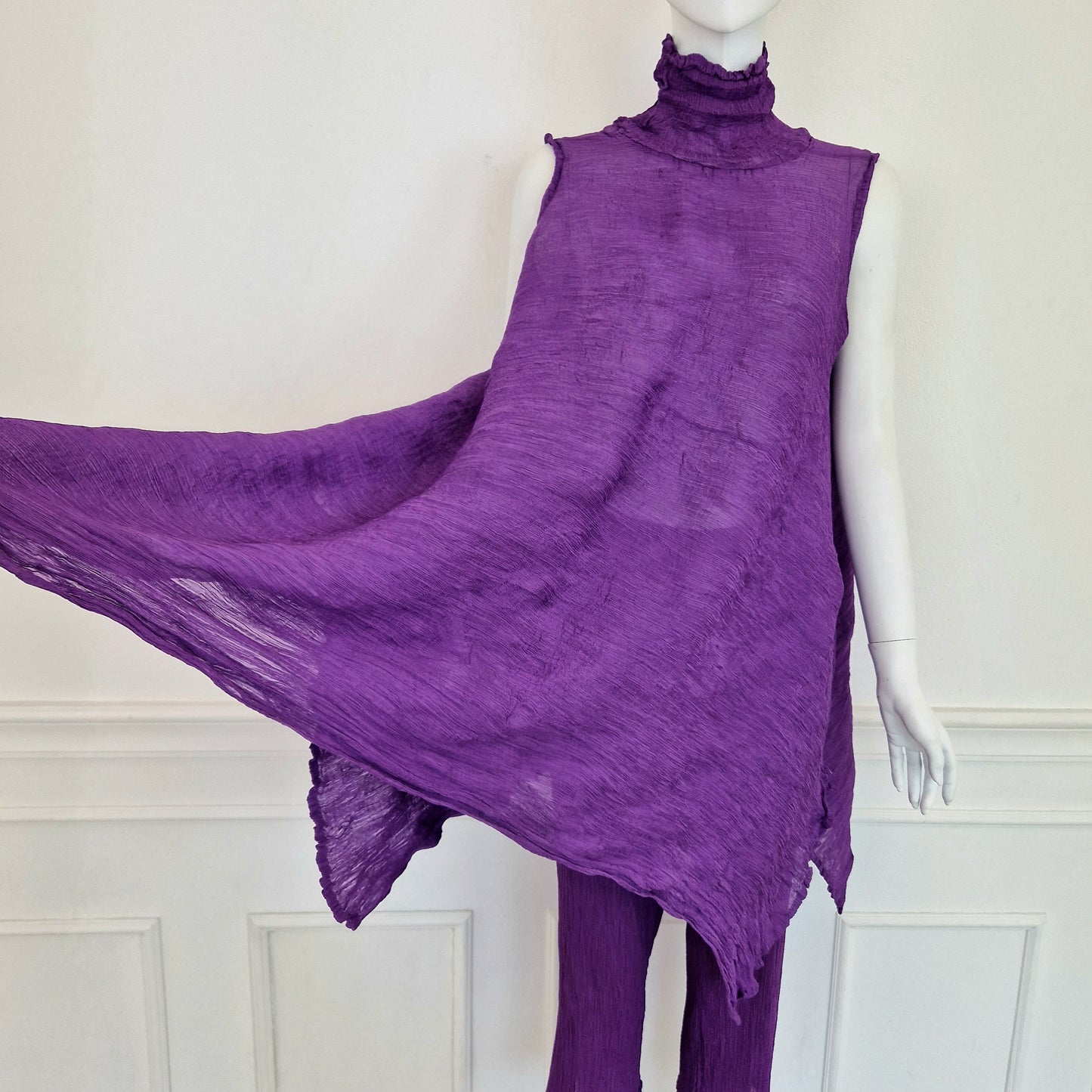 Issey Miyake Cauliflower | Completo viola top e pantaloni