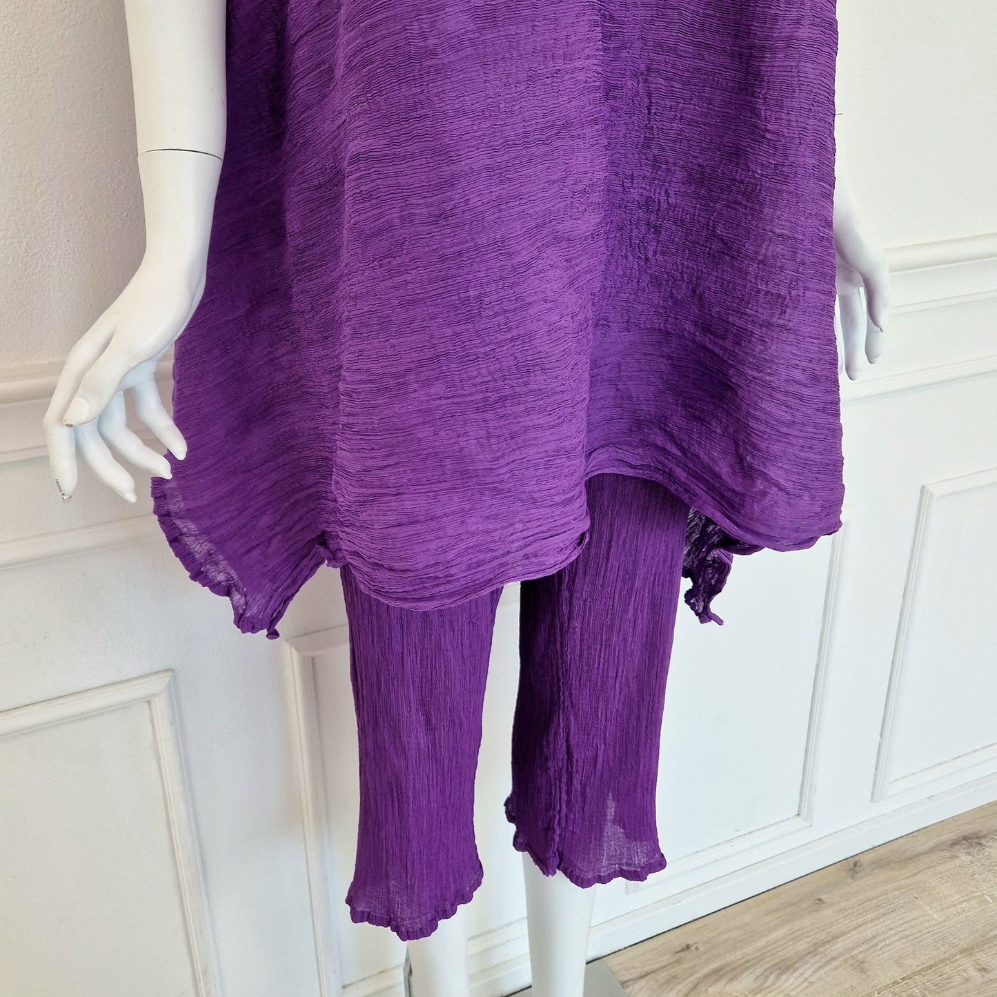 Issey Miyake Cauliflower | Completo viola top e pantaloni