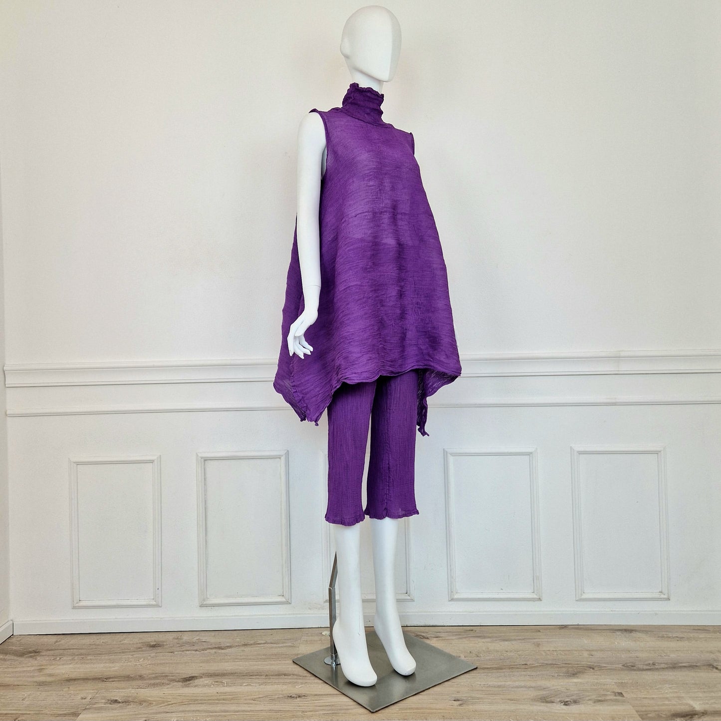 Issey Miyake Cauliflower | Completo viola top e pantaloni