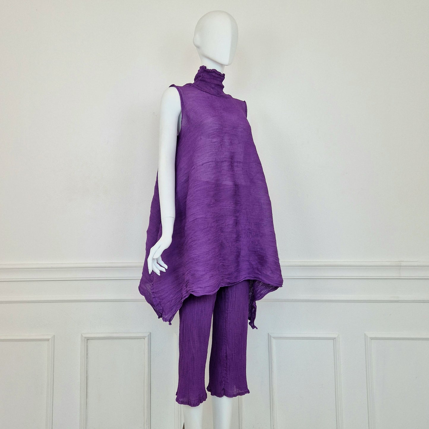 Issey Miyake Cauliflower | Completo viola top e pantaloni