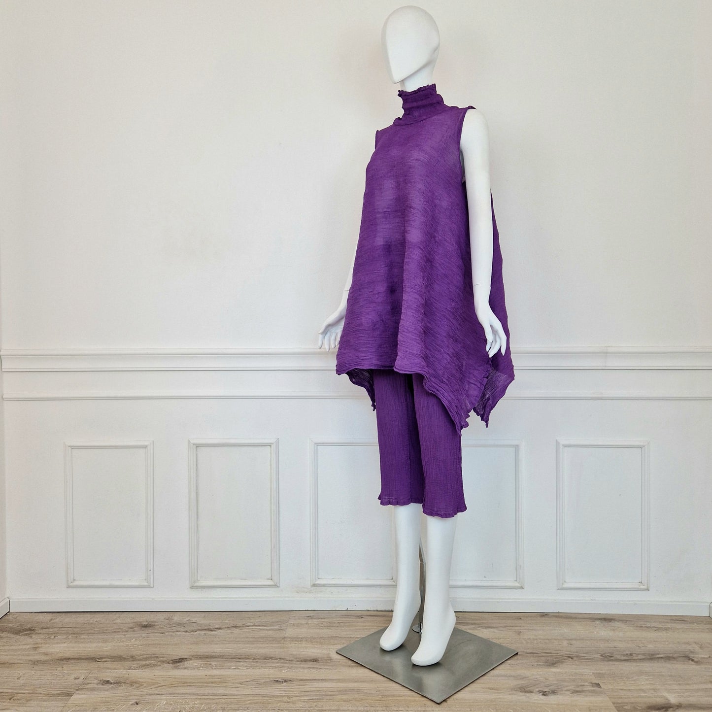 Issey Miyake Cauliflower | Completo viola top e pantaloni