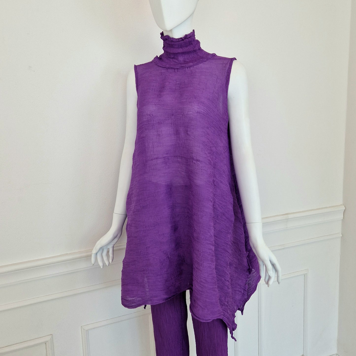 Issey Miyake Cauliflower | Completo viola top e pantaloni