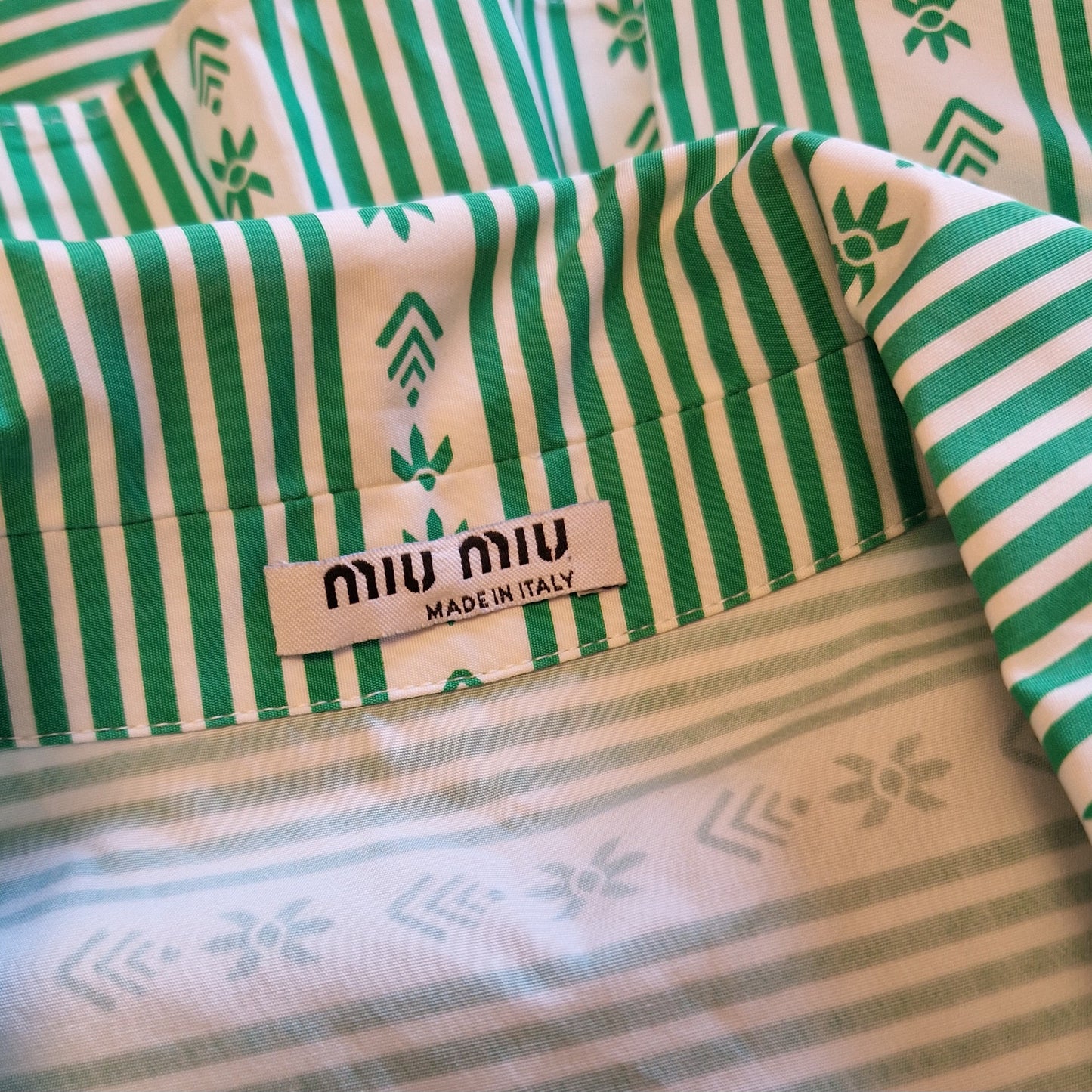 Miu Miu | Blusa bianca e verde fw 2015