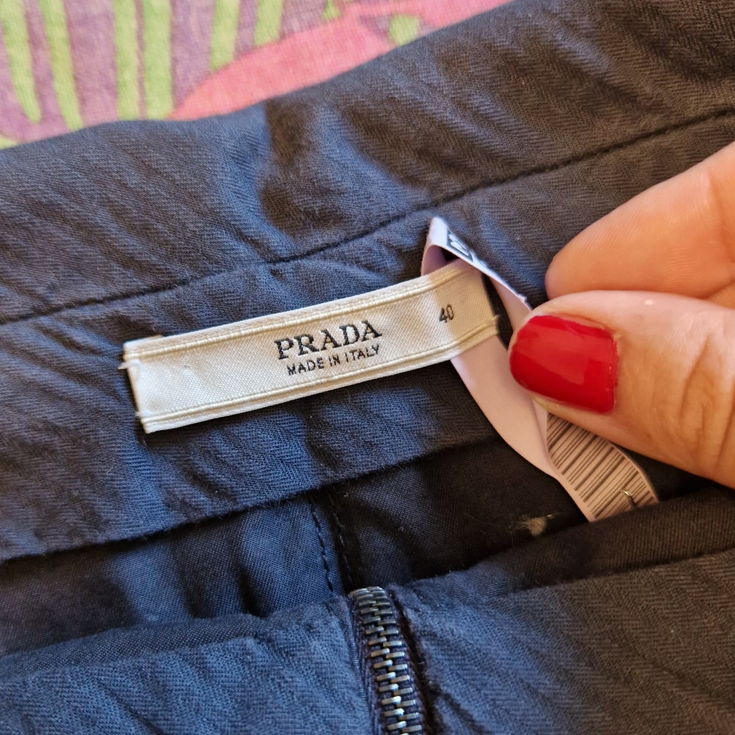 Prada | Gonna a pieghe cotone blu