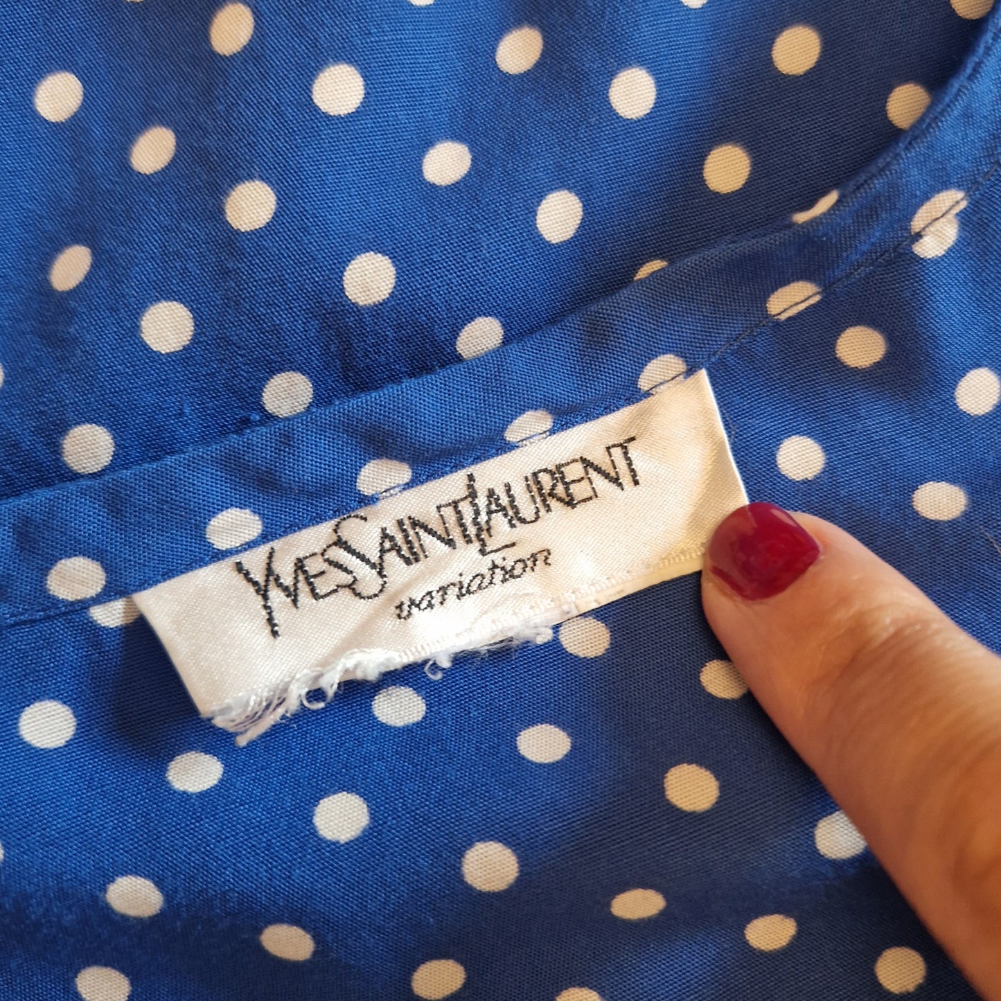 Yves Saint Laurent | T shirt blu a pois