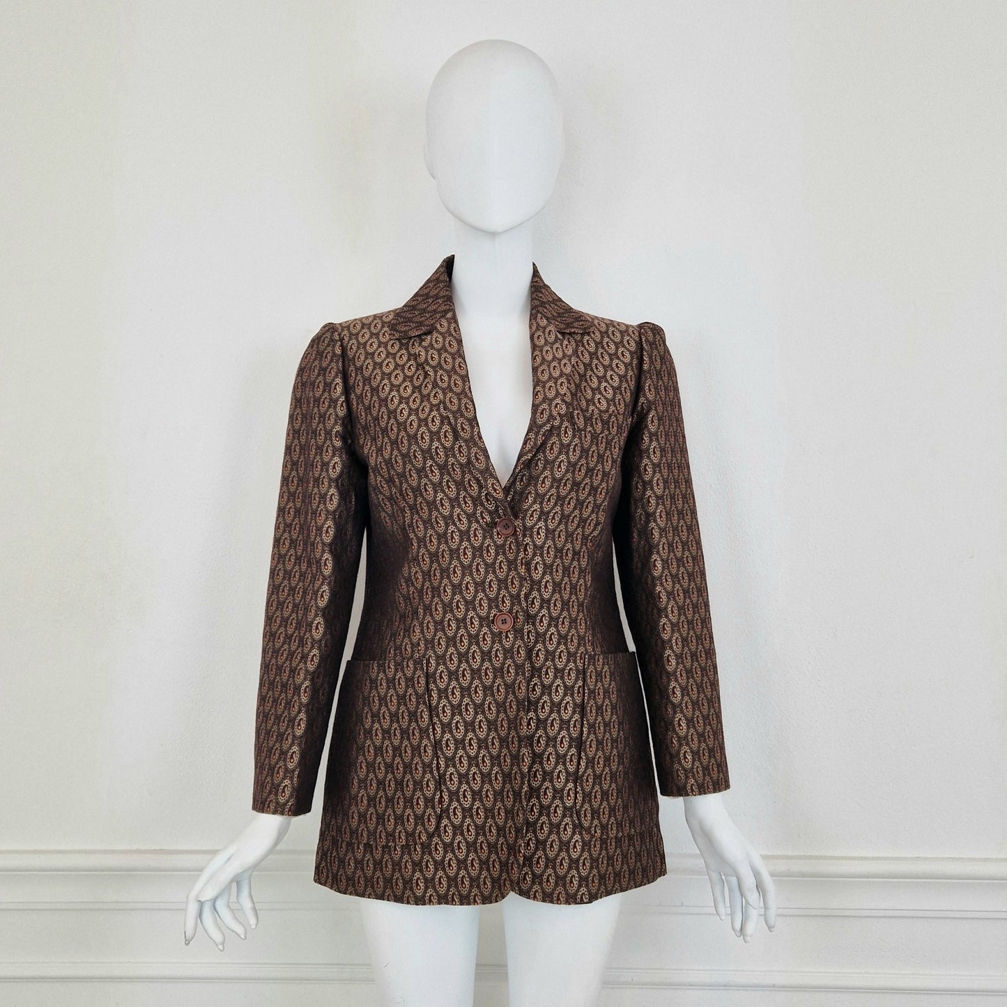 Romeo Gigli | Blazer stampa paisley bronzo