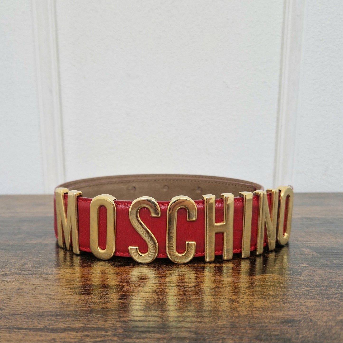 Moschino | Cintura in pelle rossa