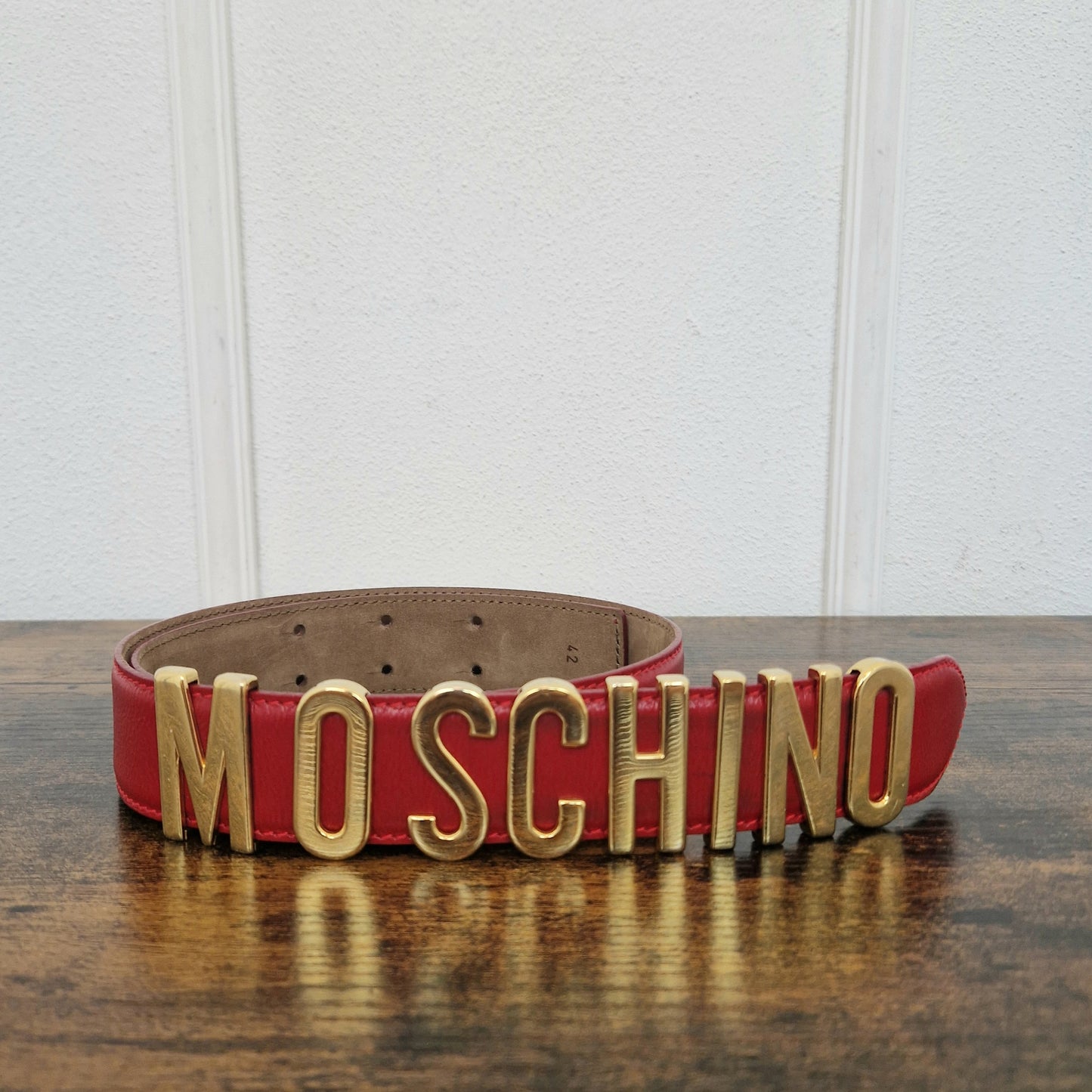 Moschino | Cintura in pelle rossa