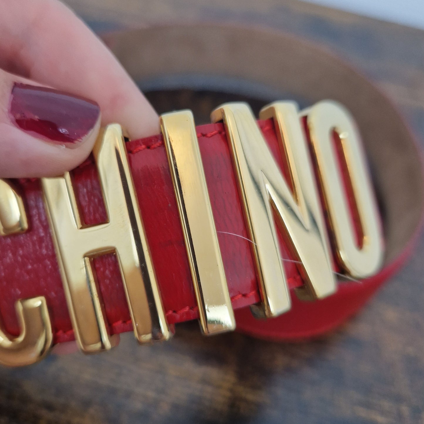 Moschino | Cintura in pelle rossa