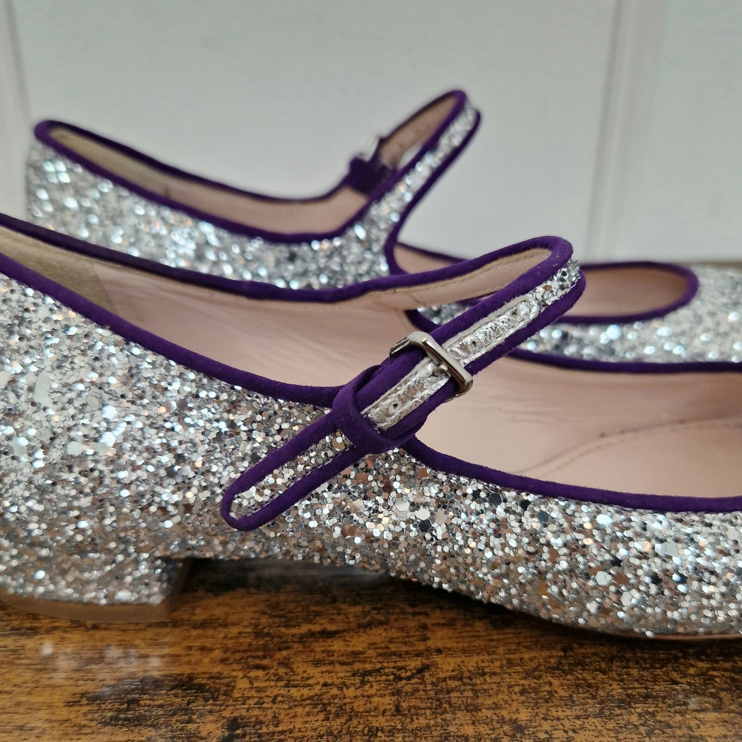 Miu Miu | Ballerine glitter argento