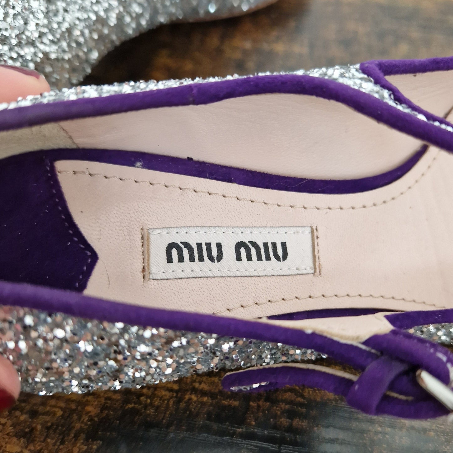 Miu Miu | Ballerine glitter argento