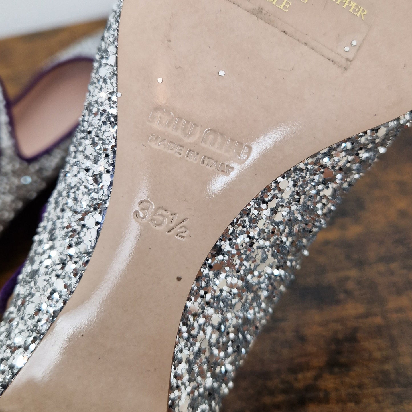 Miu Miu | Ballerine glitter argento