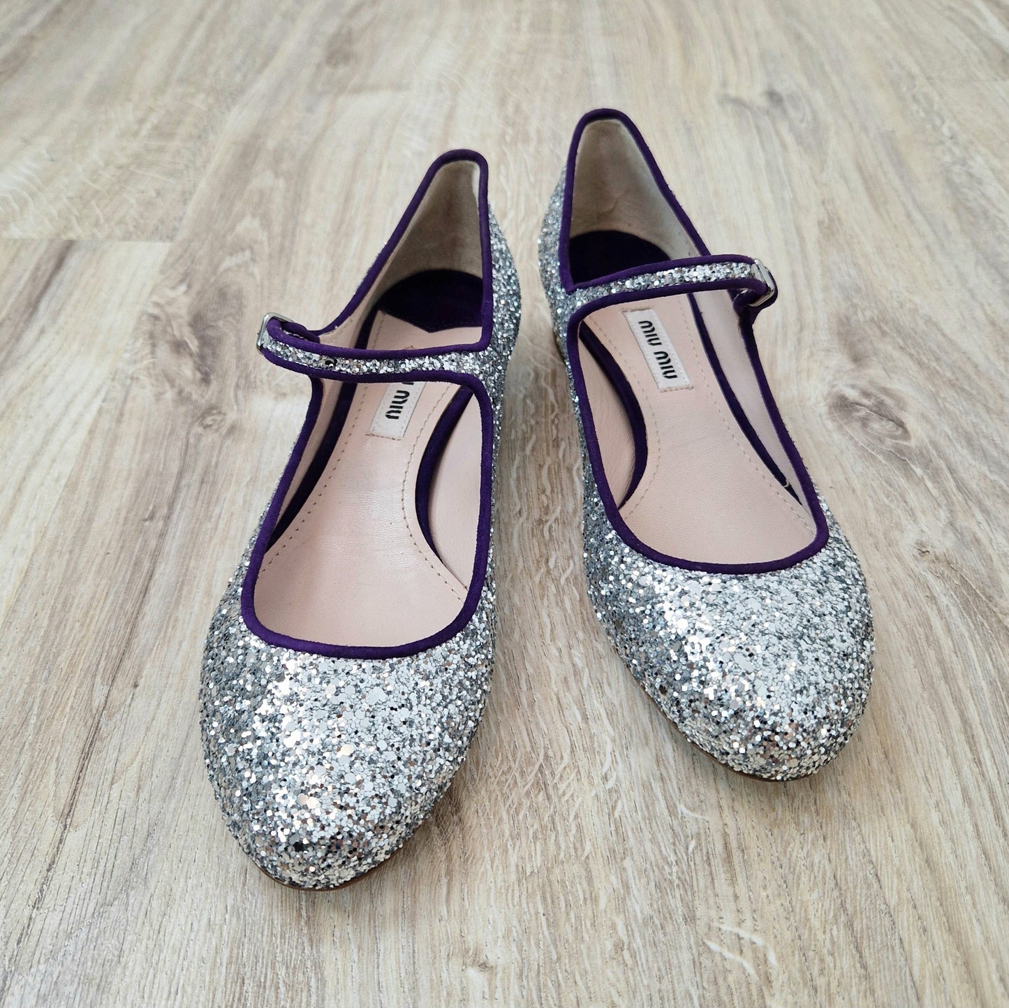 Miu Miu | Ballerine glitter argento