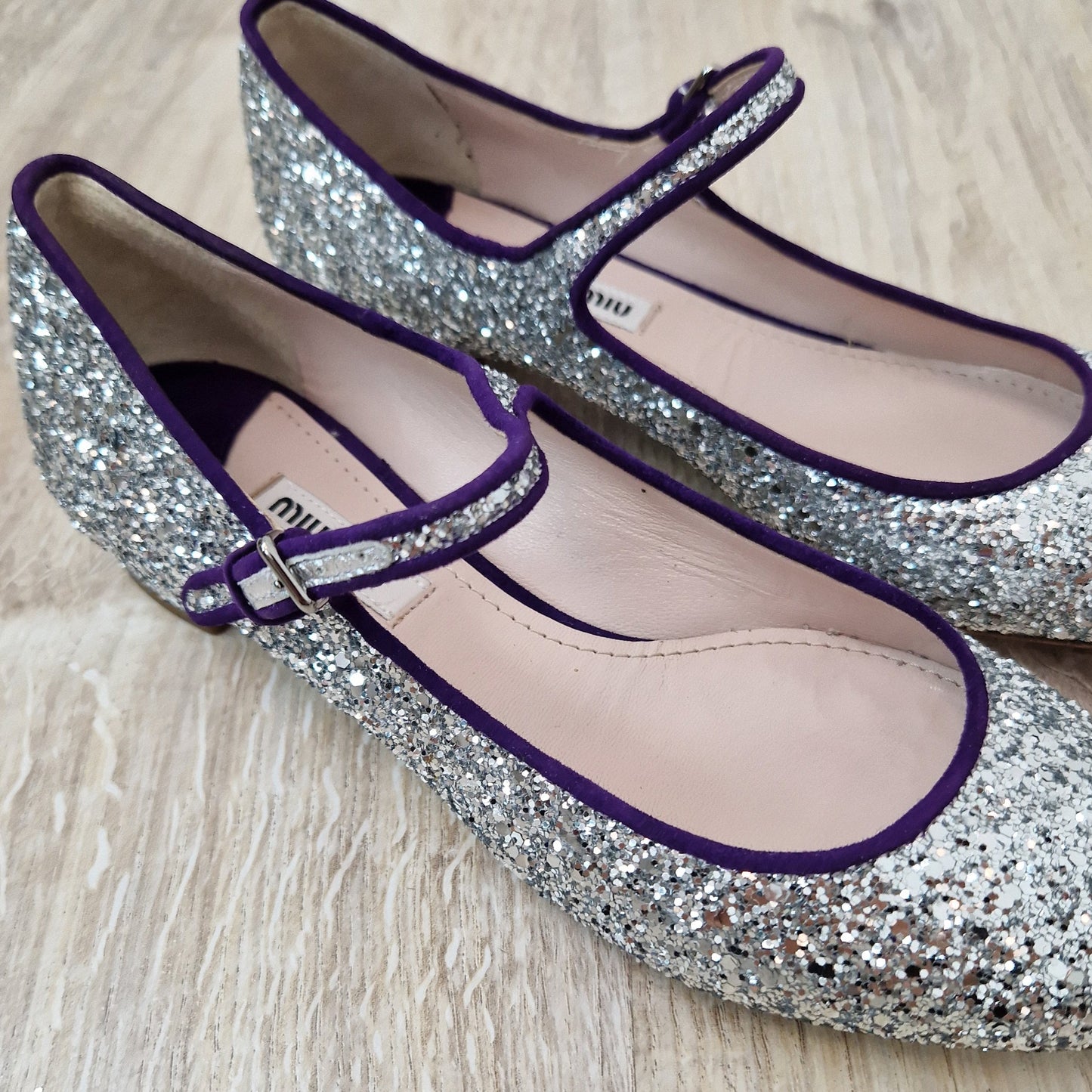 Miu Miu | Ballerine glitter argento