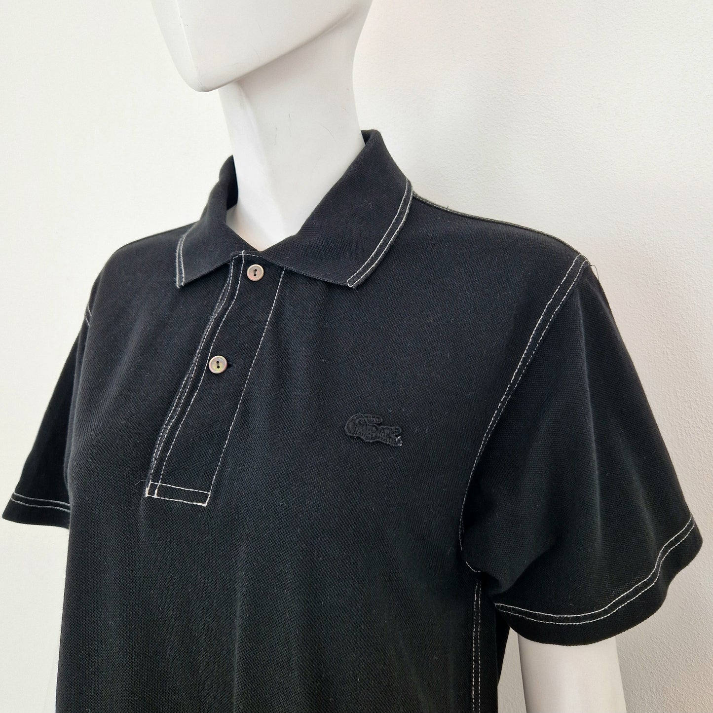 Junya Watanabe Man × Lacoste | Polo in cotone nero