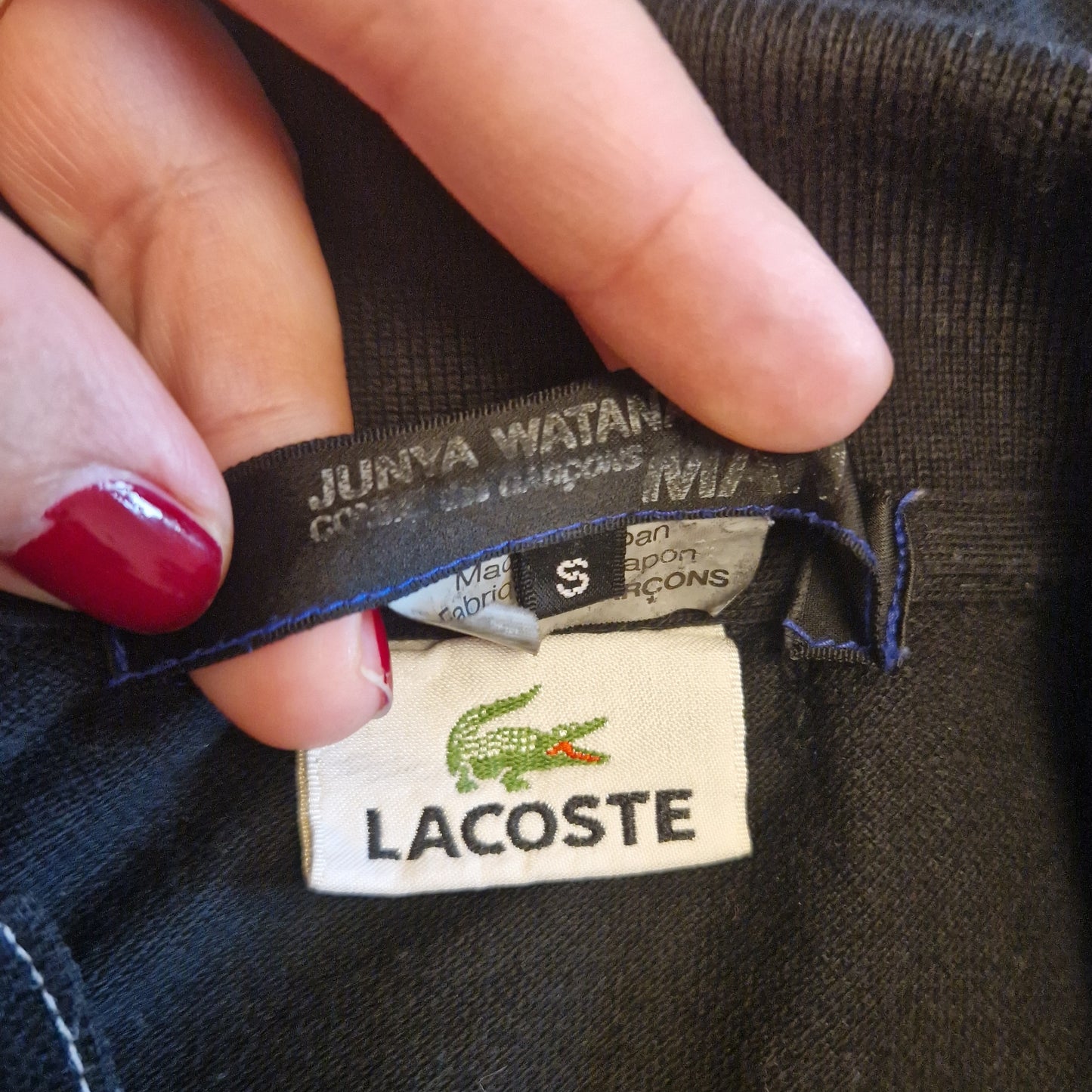 Junya Watanabe Man × Lacoste | Polo in cotone nero