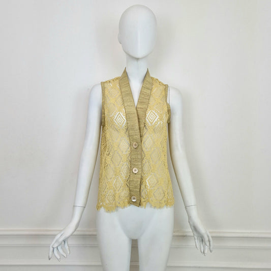 Romeo Gigli | Gilet in pizzo giallo