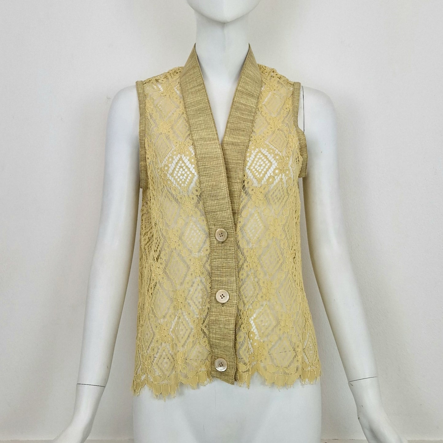 Romeo Gigli | Gilet in pizzo giallo