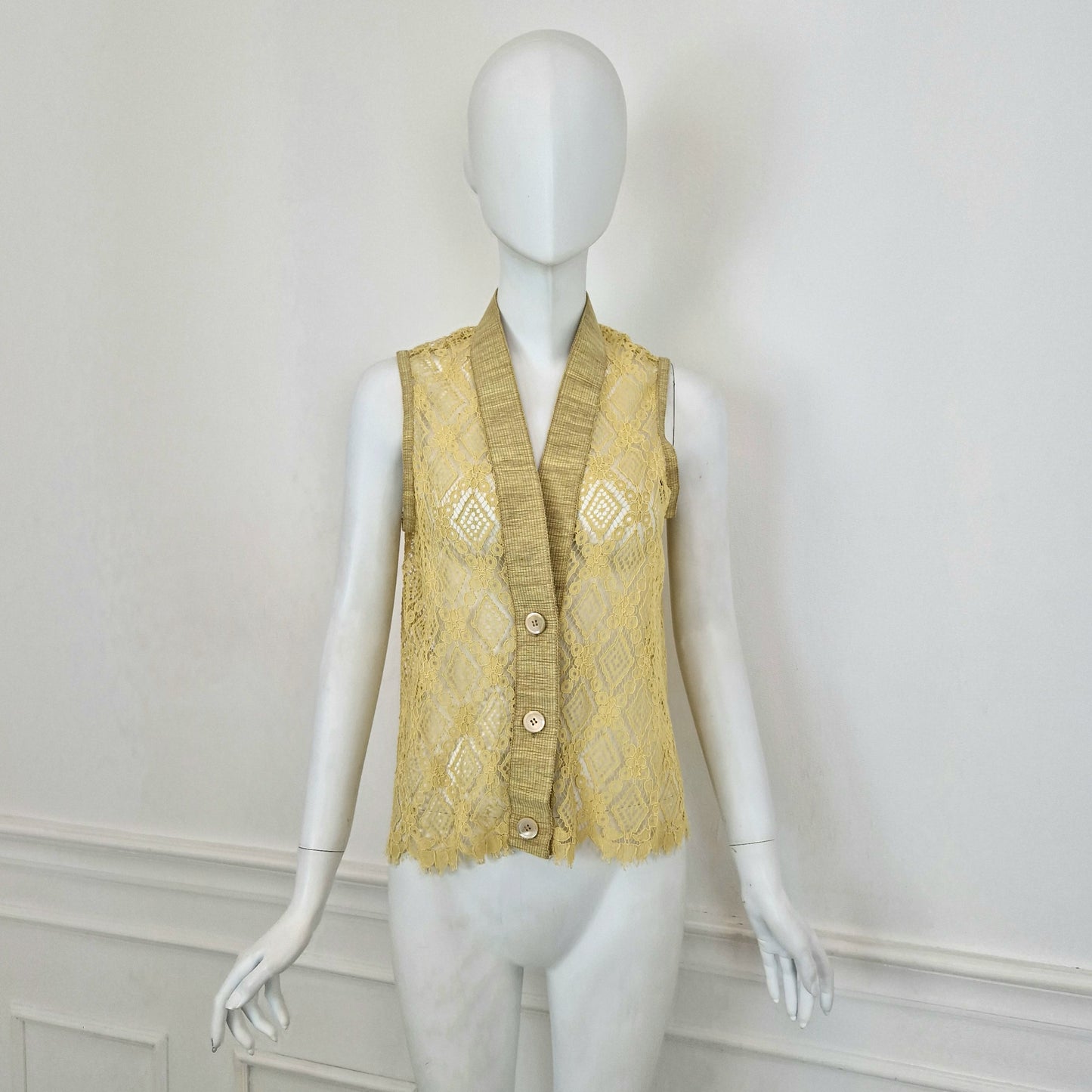 Romeo Gigli | Gilet in pizzo giallo