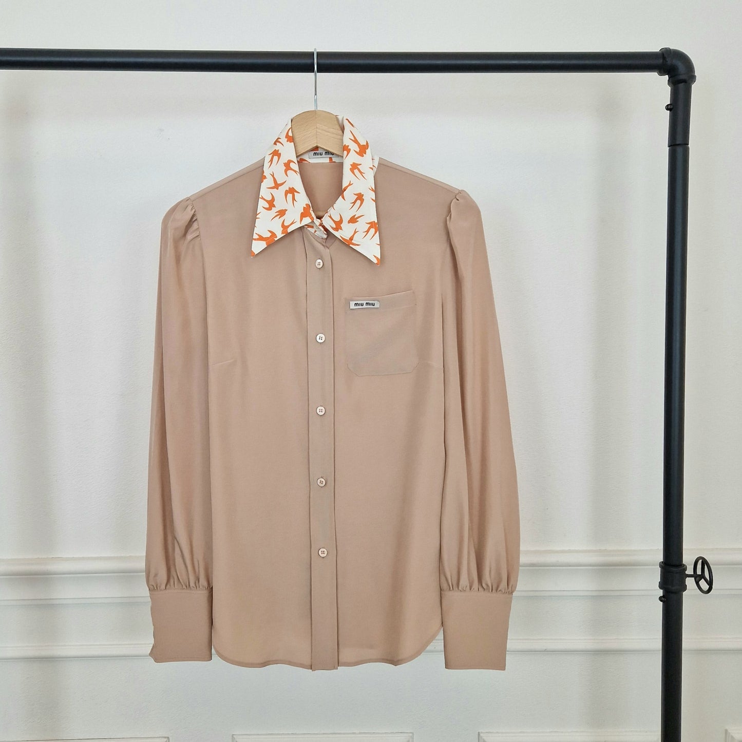 Miu Miu | Camicia nude colletto rondini