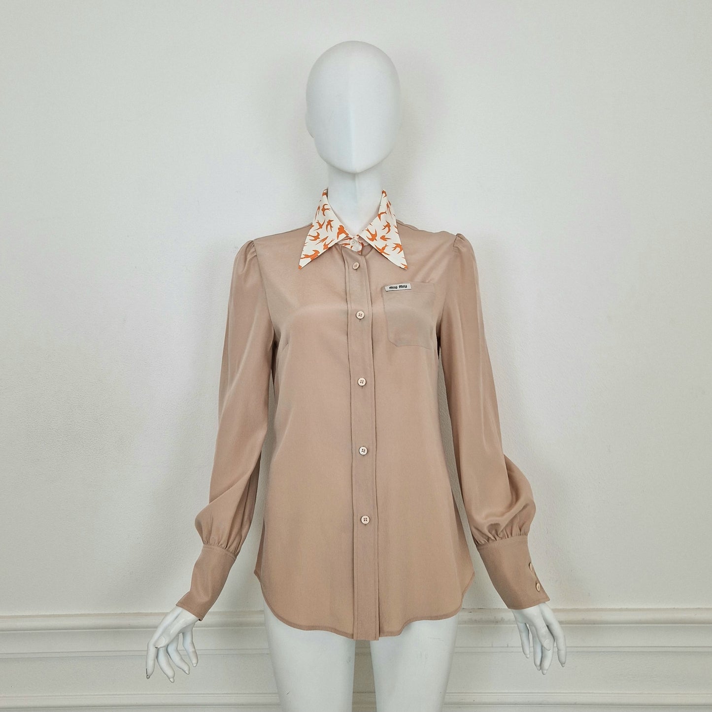 Miu Miu | Camicia nude colletto rondini