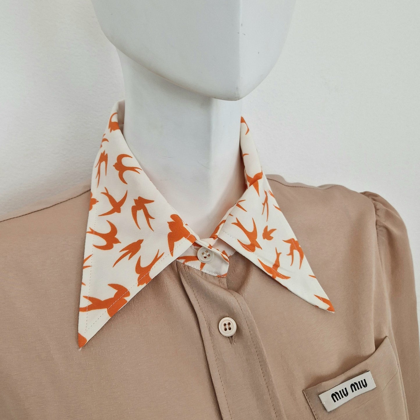 Miu Miu | Camicia nude colletto rondini