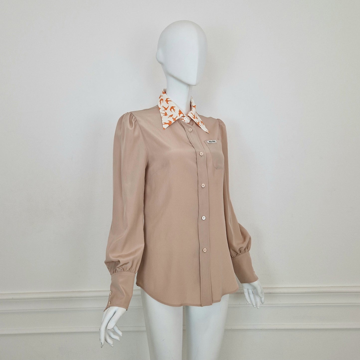 Miu Miu | Camicia nude colletto rondini