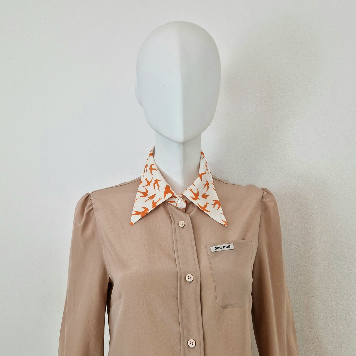 Miu Miu | Camicia nude colletto rondini