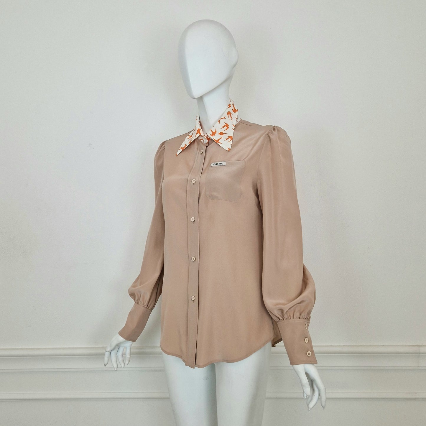 Miu Miu | Camicia nude colletto rondini