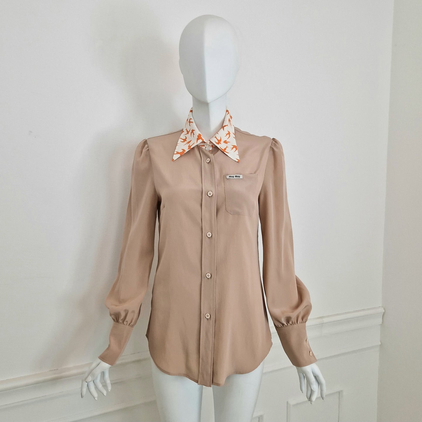 Miu Miu | Camicia nude colletto rondini