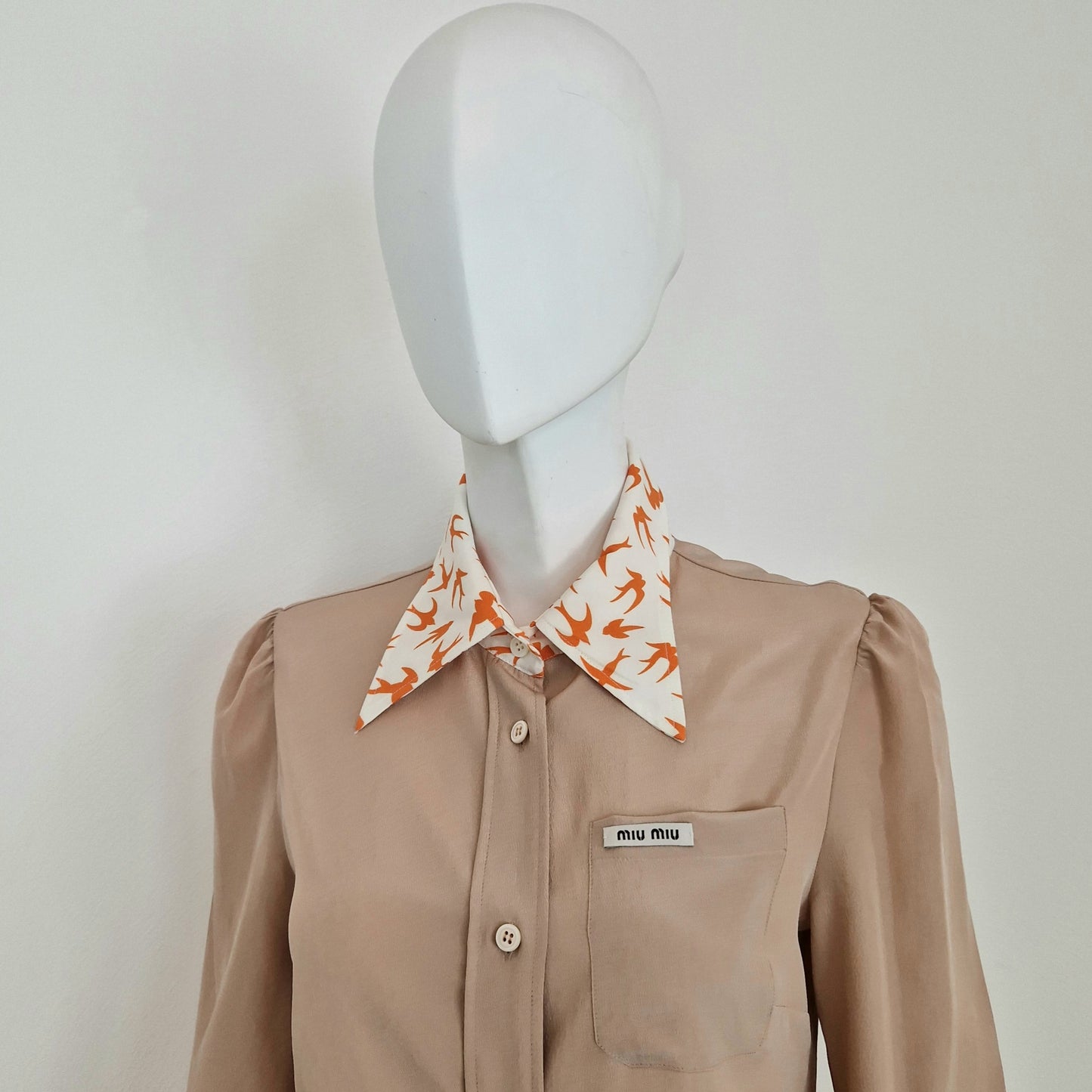 Miu Miu | Camicia nude colletto rondini