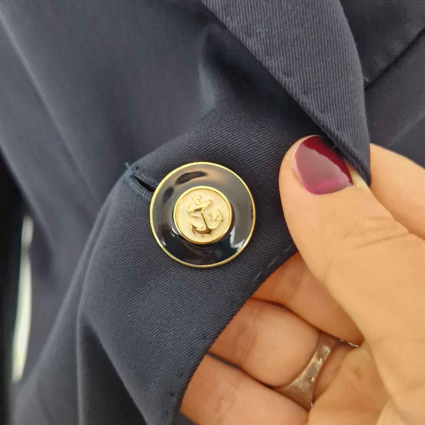 Max Mara | Blazer blu bottoni ancora