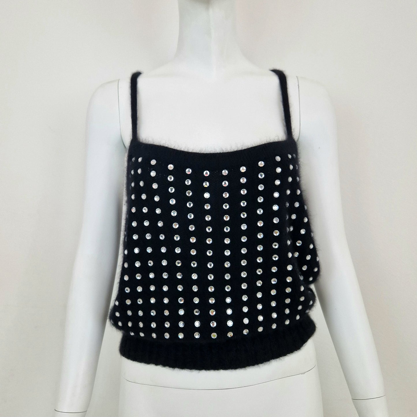 Krizia Maglia |  Top canotta vintage con strass