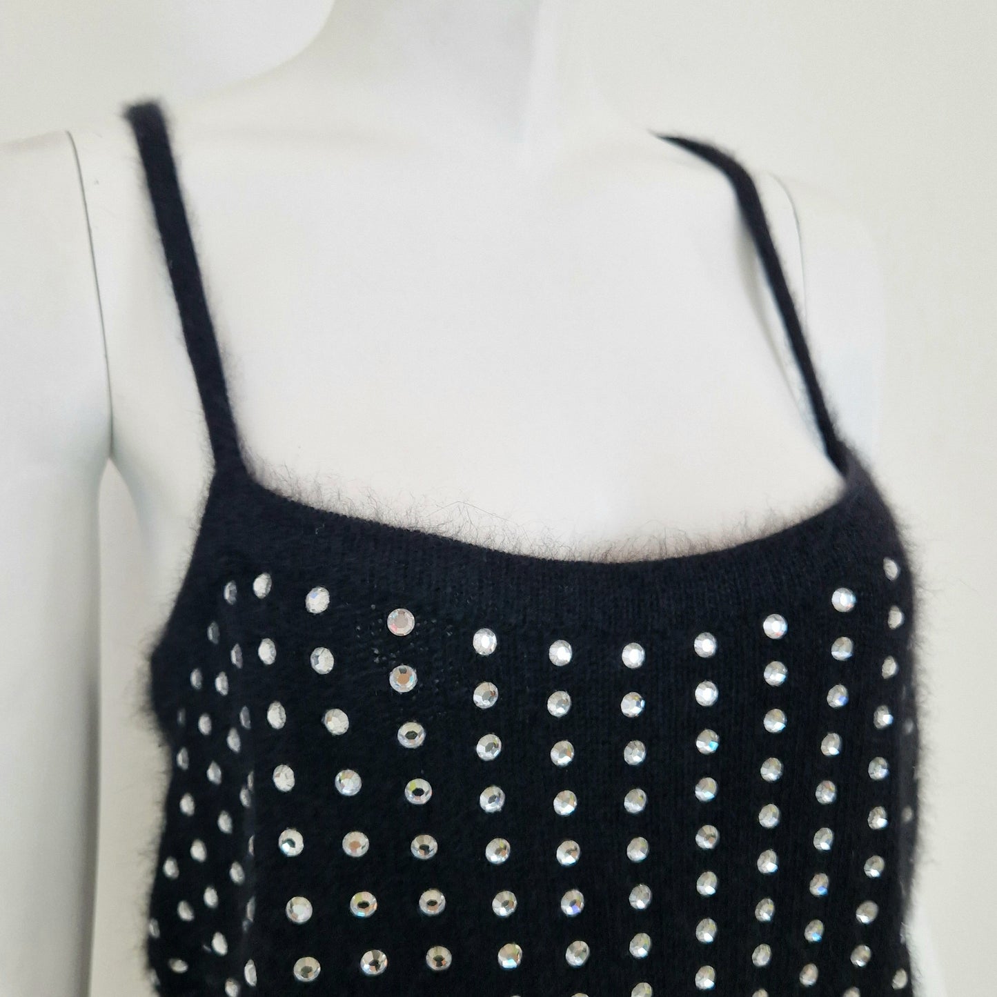 Krizia Maglia |  Top canotta vintage con strass