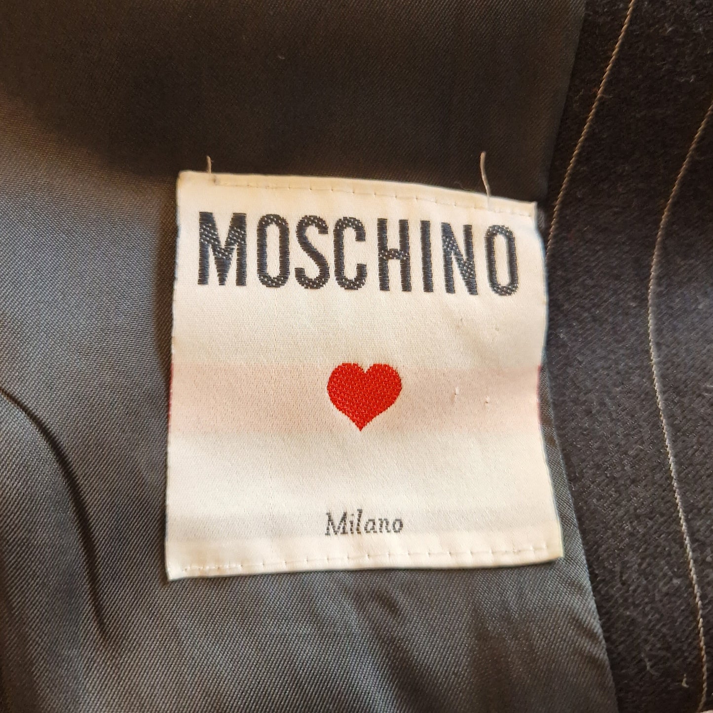 Moschino | Giacca gessata con moschettone