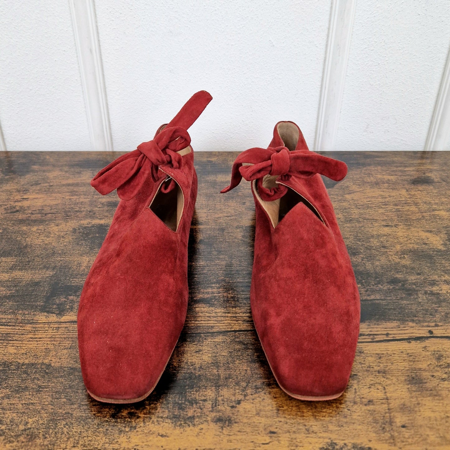 Romeo Gigli |Scarpe vintage camoscio bordeaux n.38.5