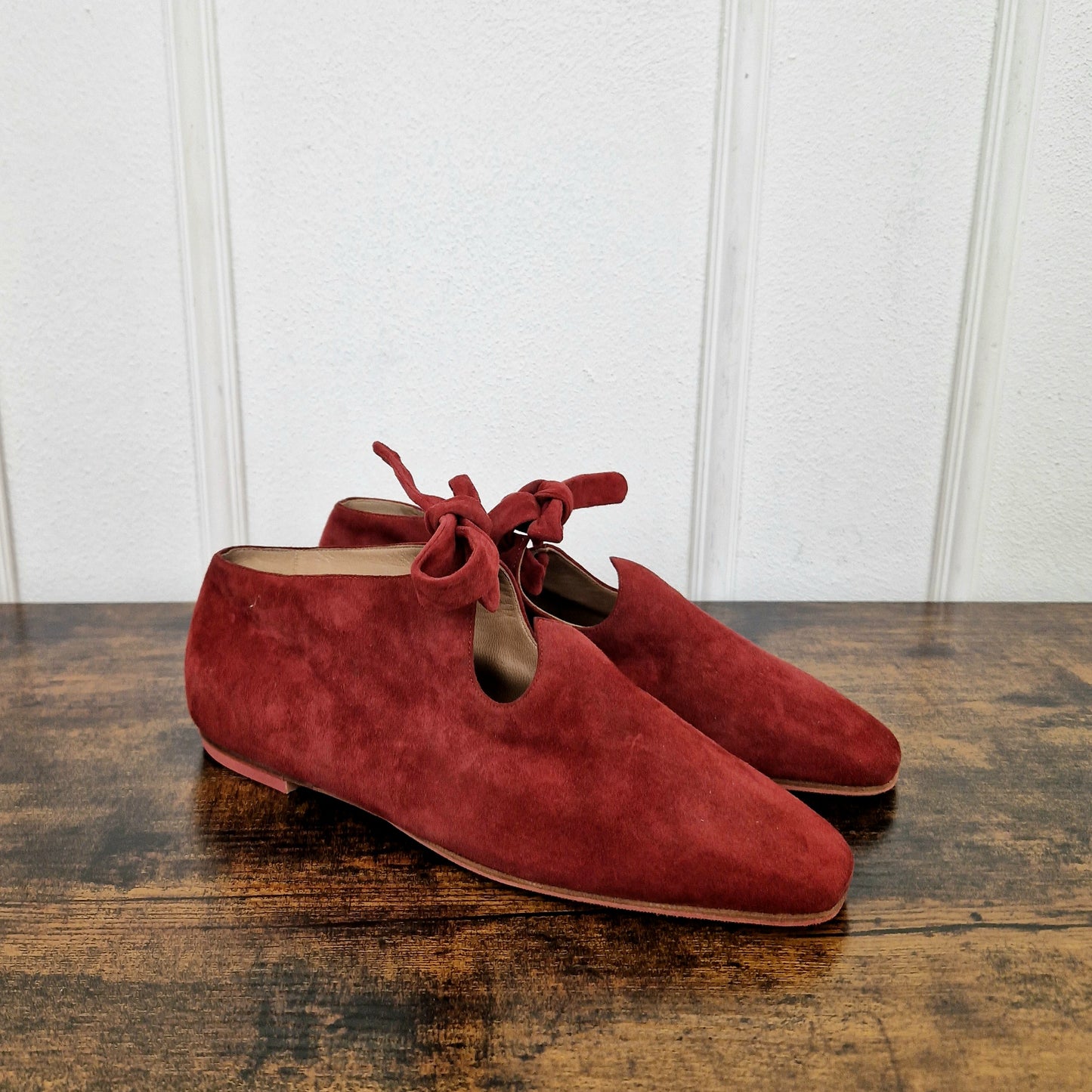 Romeo Gigli |Scarpe vintage camoscio bordeaux n.38.5