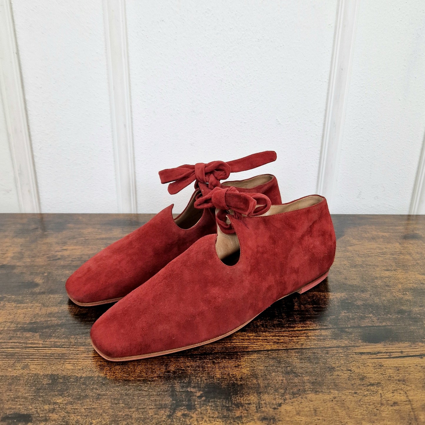 Romeo Gigli |Scarpe vintage camoscio bordeaux n.38.5