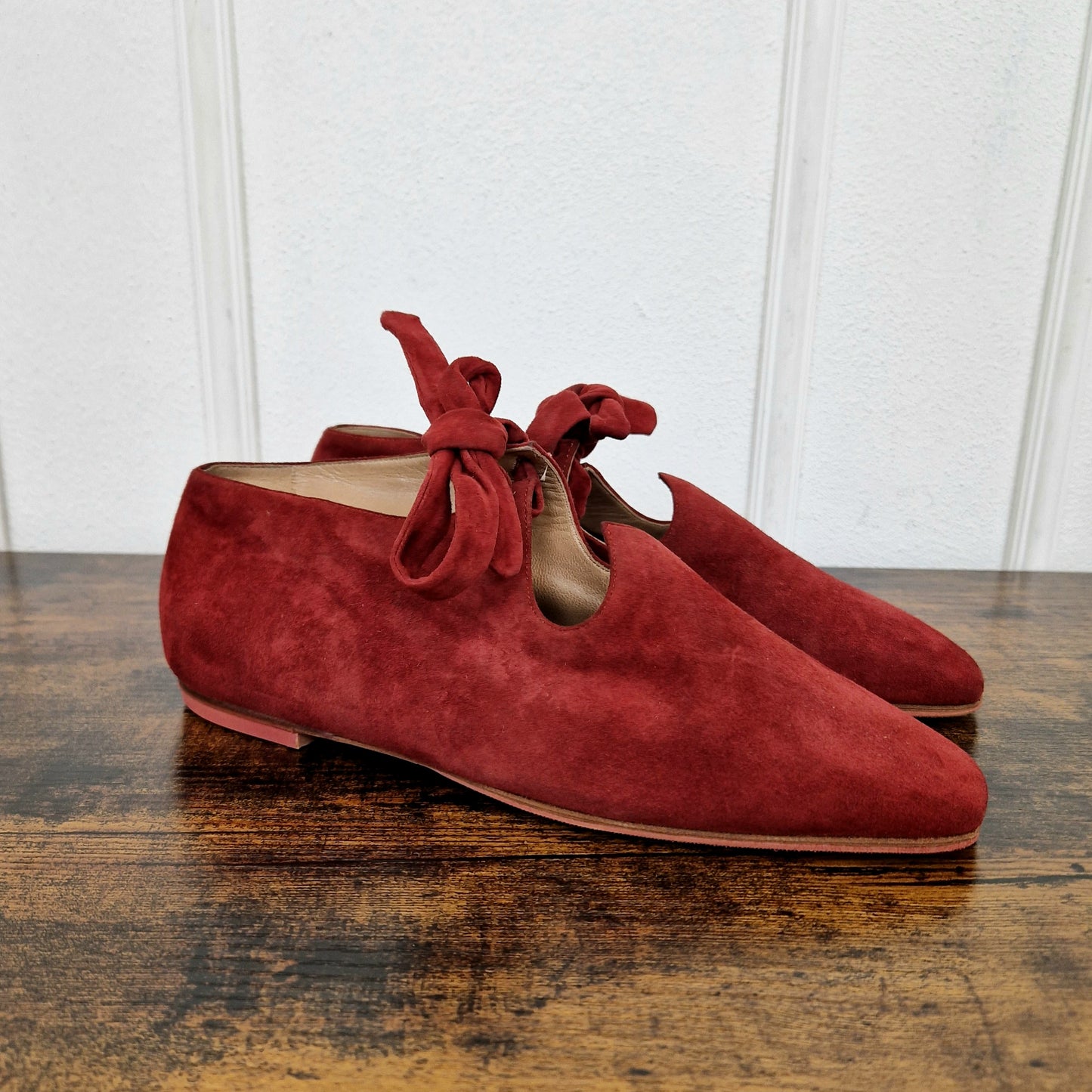 Romeo Gigli |Scarpe vintage camoscio bordeaux n.38.5