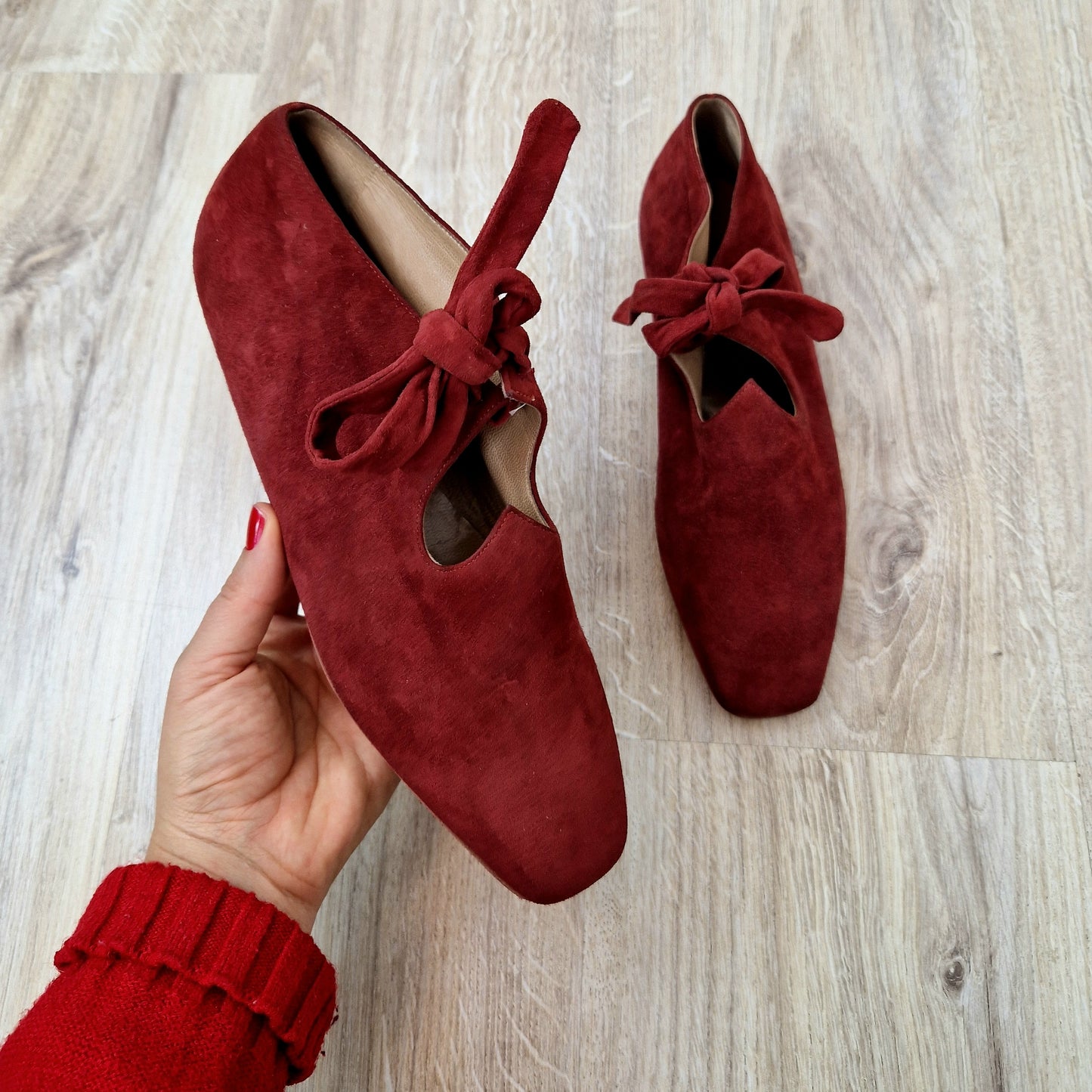 Romeo Gigli |Scarpe vintage camoscio bordeaux n.38.5