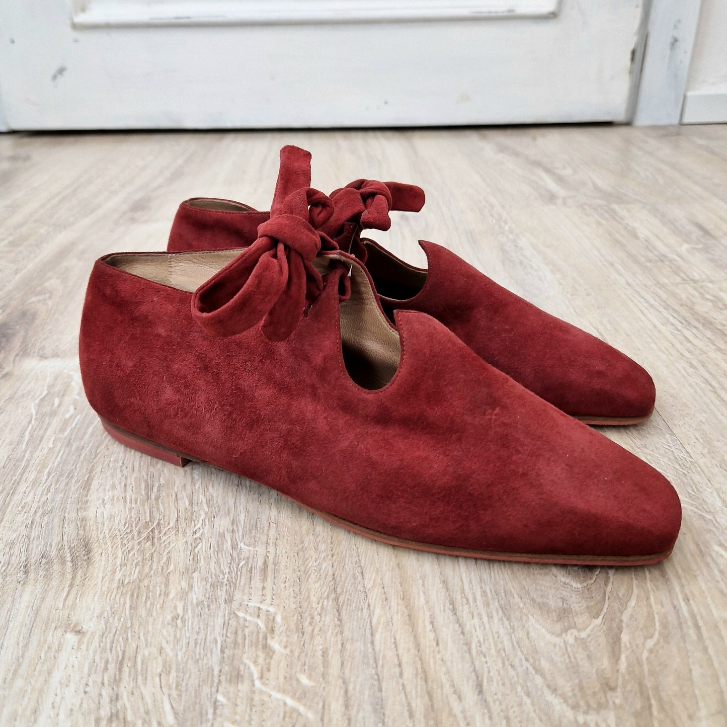 Romeo Gigli |Scarpe vintage camoscio bordeaux n.38.5