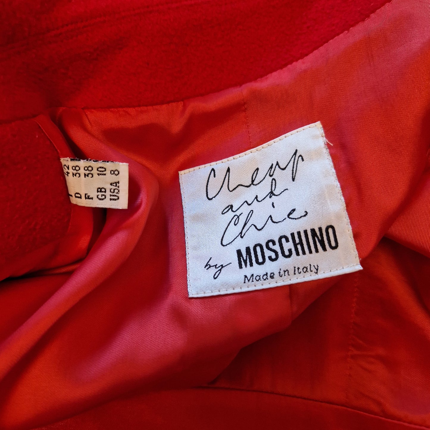 Moschino | Cappotto rosso bottoni dorati