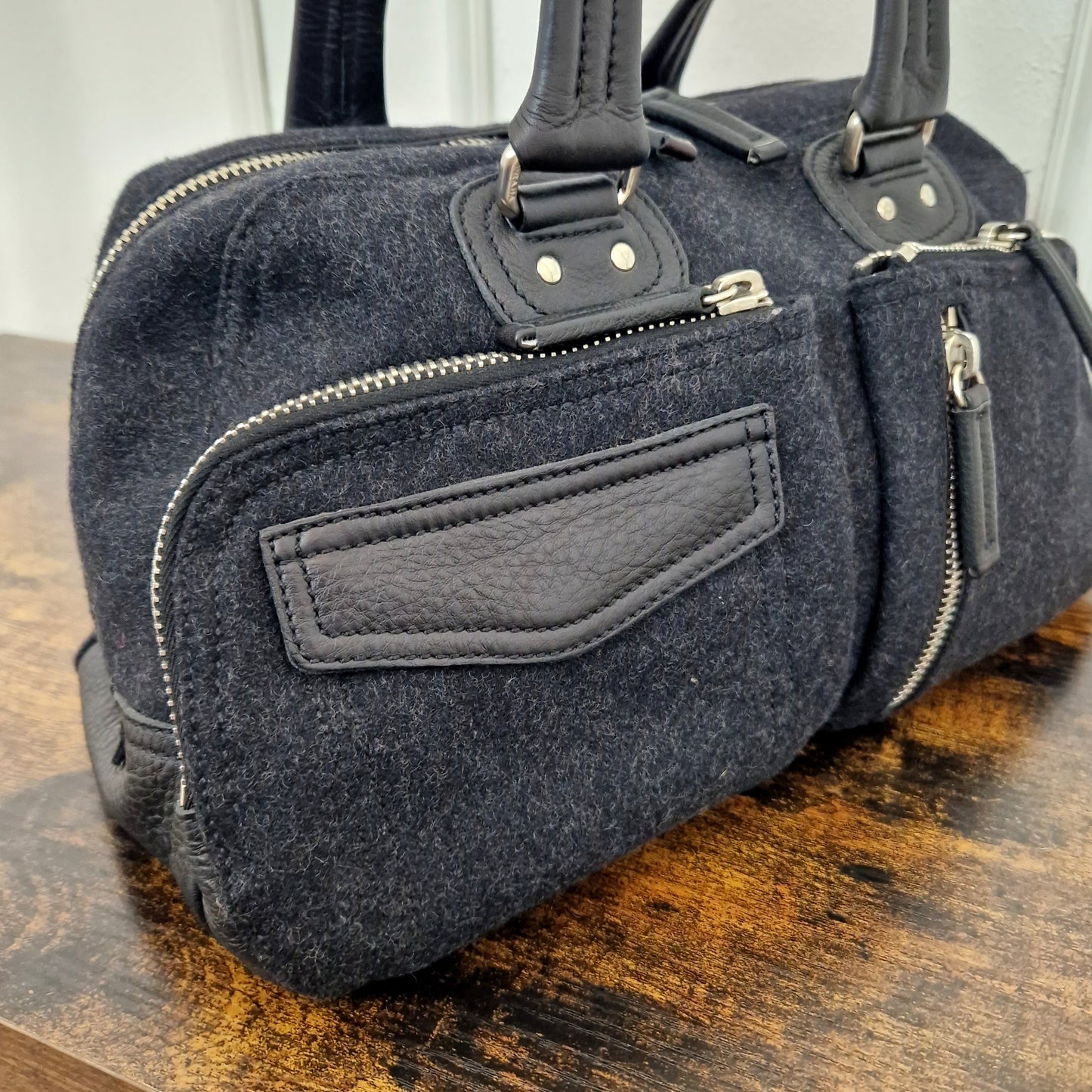 Prada | Borsa vintage in lana e pelle