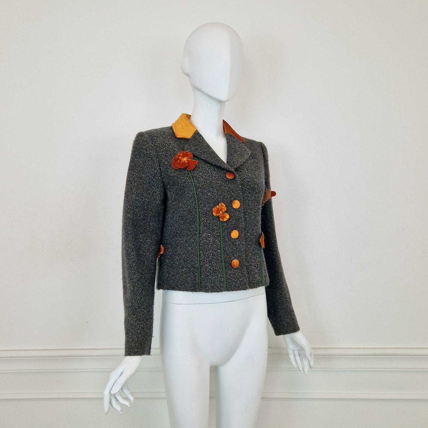 Moschino | Giacca corta fiori arancio