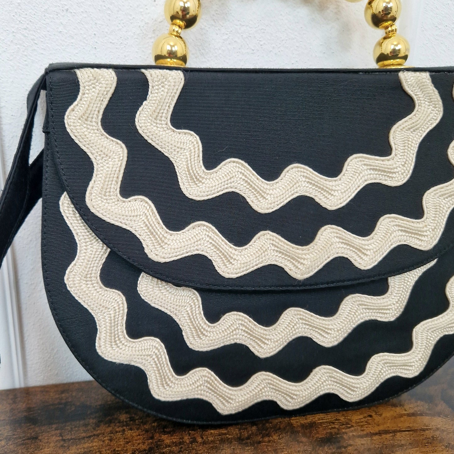 Moschino | Borsa vintage applicazioni zig zag